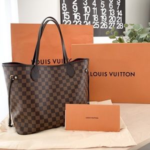 Louis Vuitton Neverfull MM Damier Ebene Cherry Red